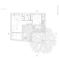 Plan of Tree Courtyard House by Ao-ft