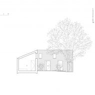 Section of Tree Courtyard House by Ao-ft