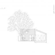 Section of Tree Courtyard House by Ao-ft