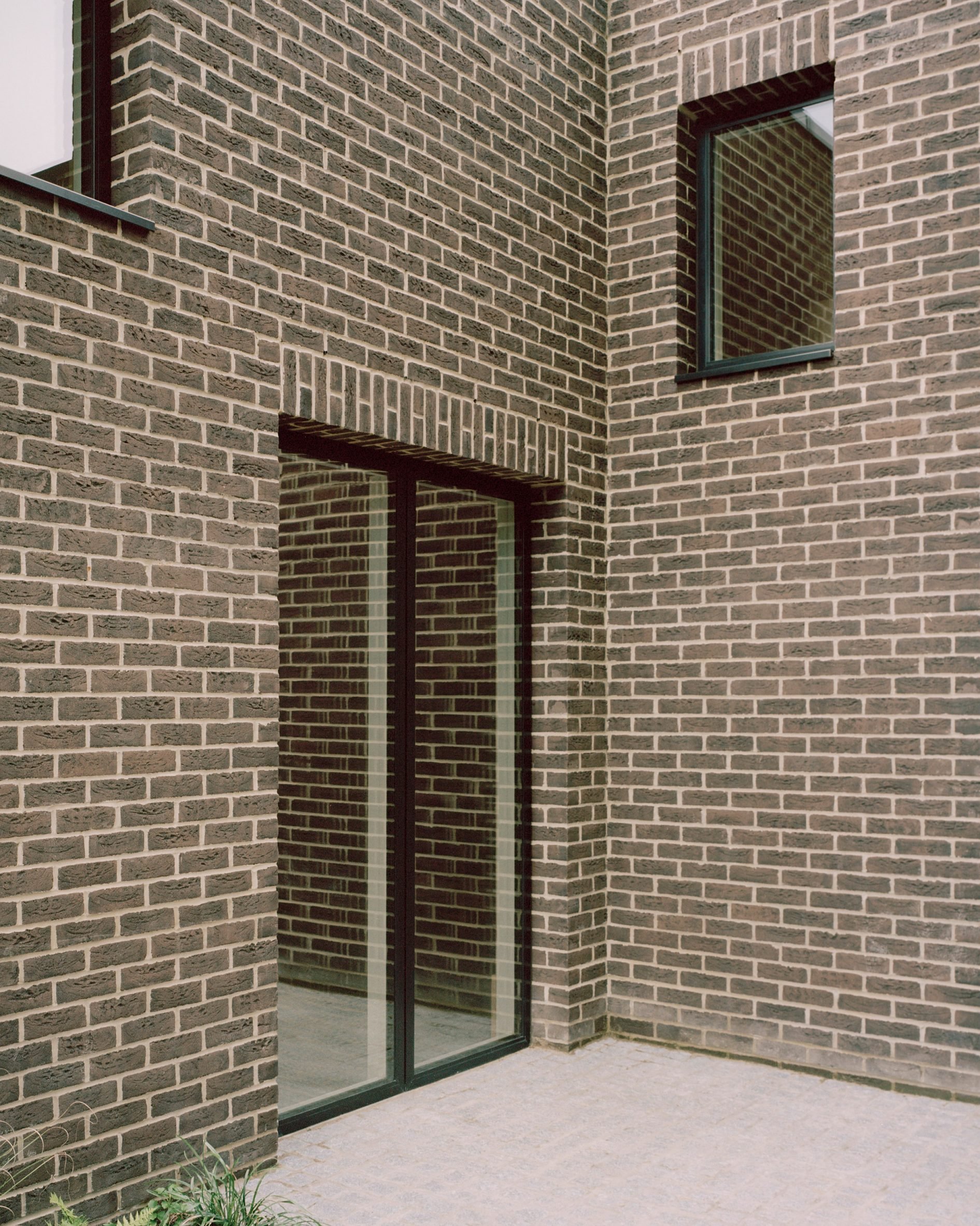 Close-up of Tree Courtyard House exterior in London