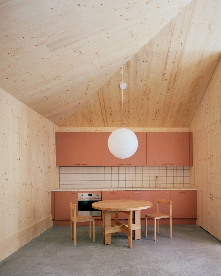 Kitchen interior within Tree Courtyard House in London