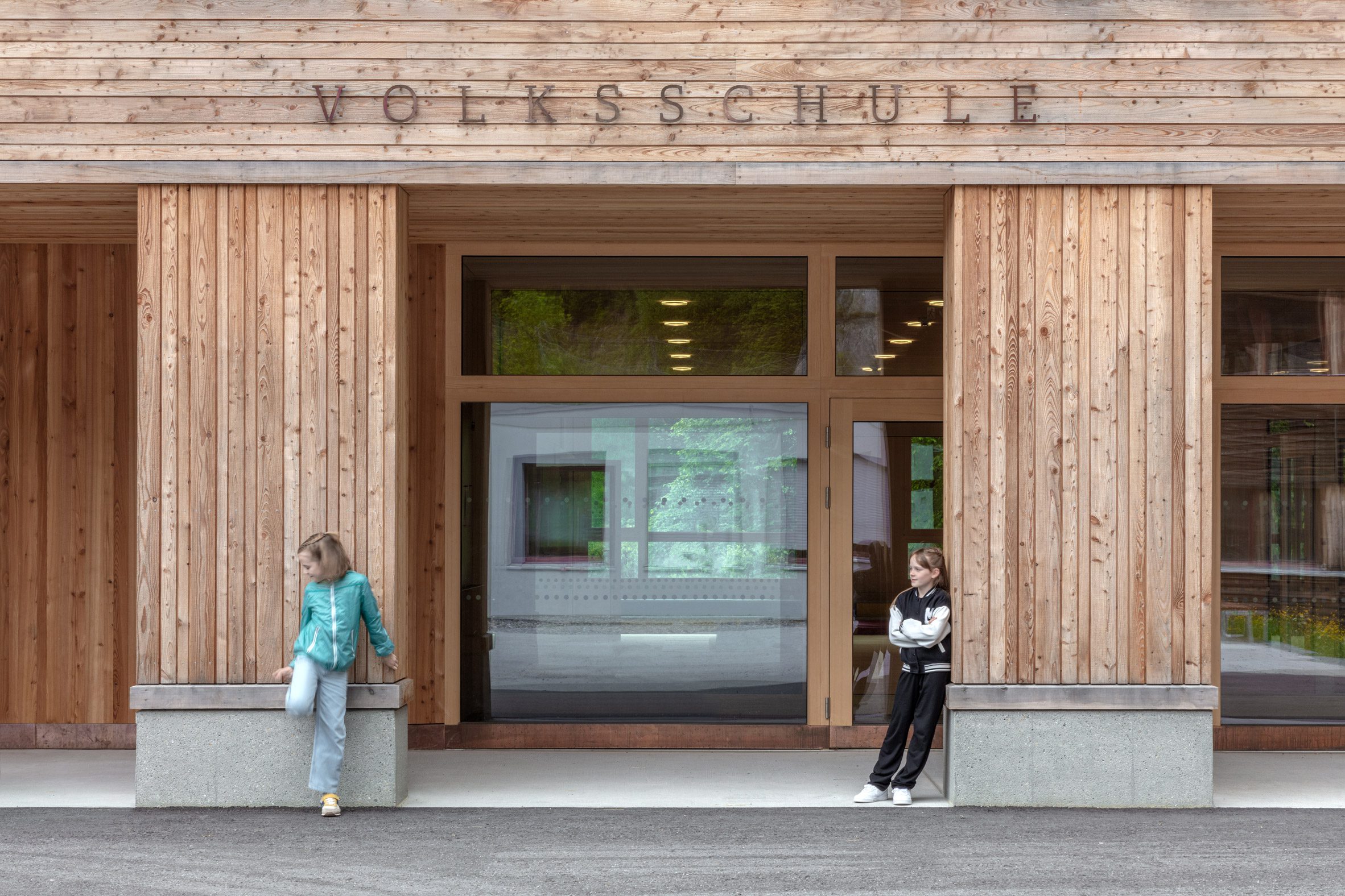 Larch-clad school in Au by Bernardo Bader Architekten