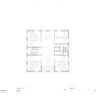 Second floor plan of School in Au by Bernardo Bader Architekten