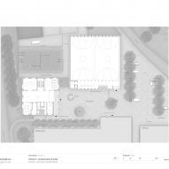 Site plan of School in Au by Bernardo Bader Architekten