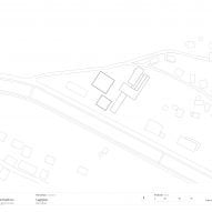 Site plan of School in Au by Bernardo Bader Architekten