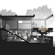 Sectional perspective House of Bluff by Chaoffice