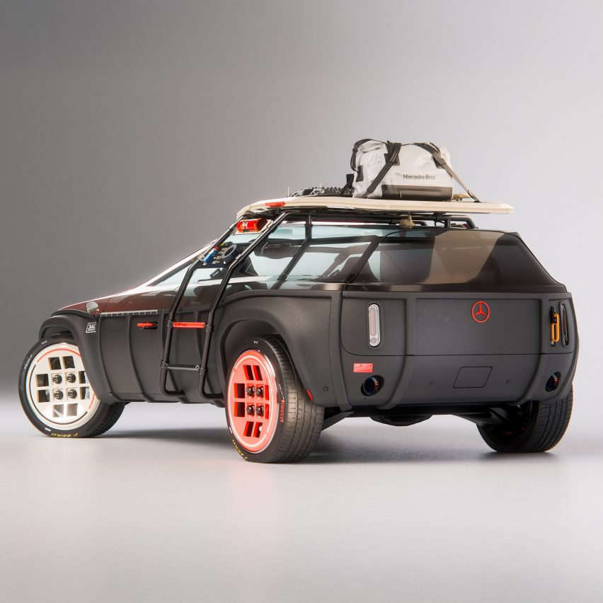a visualisation of a car design in tones of grey