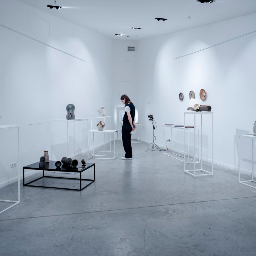 a photo of person in an exhibition