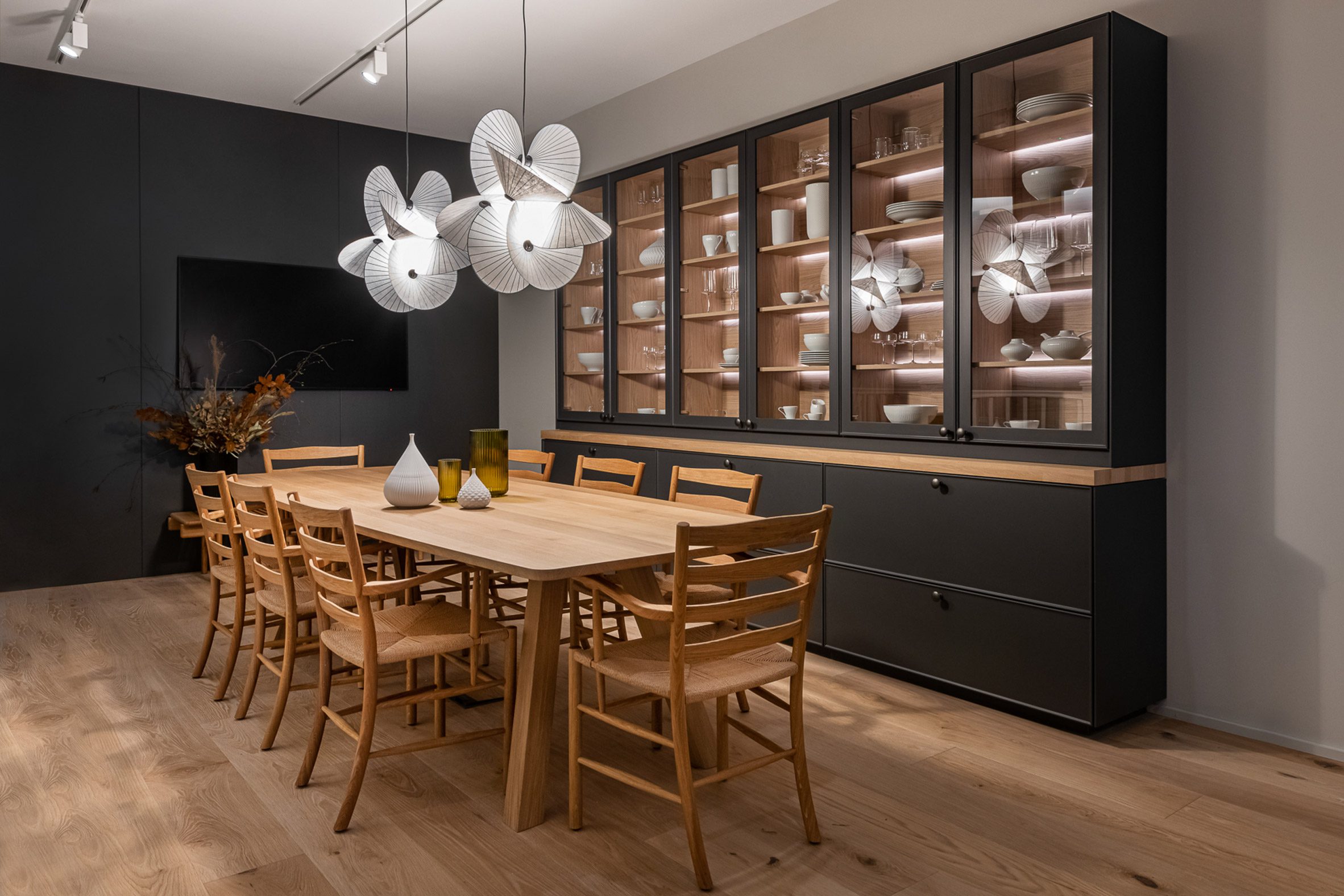 Kitchen interior within London showroom by Eba