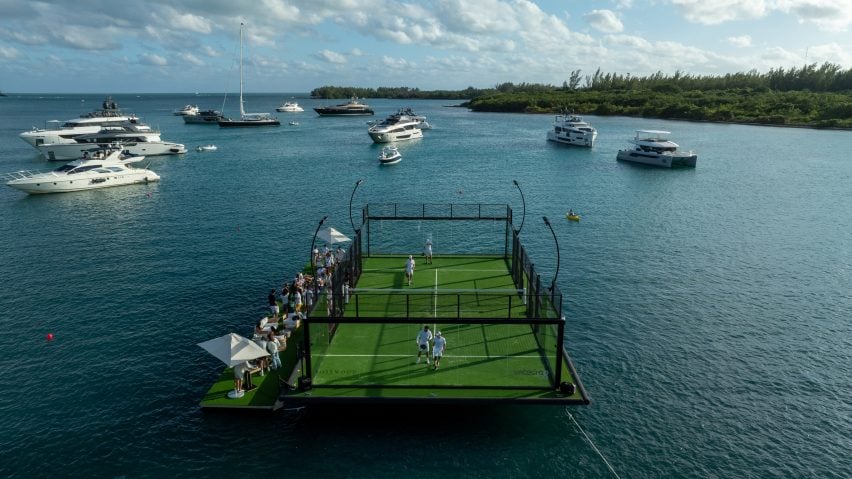 Floating padel court