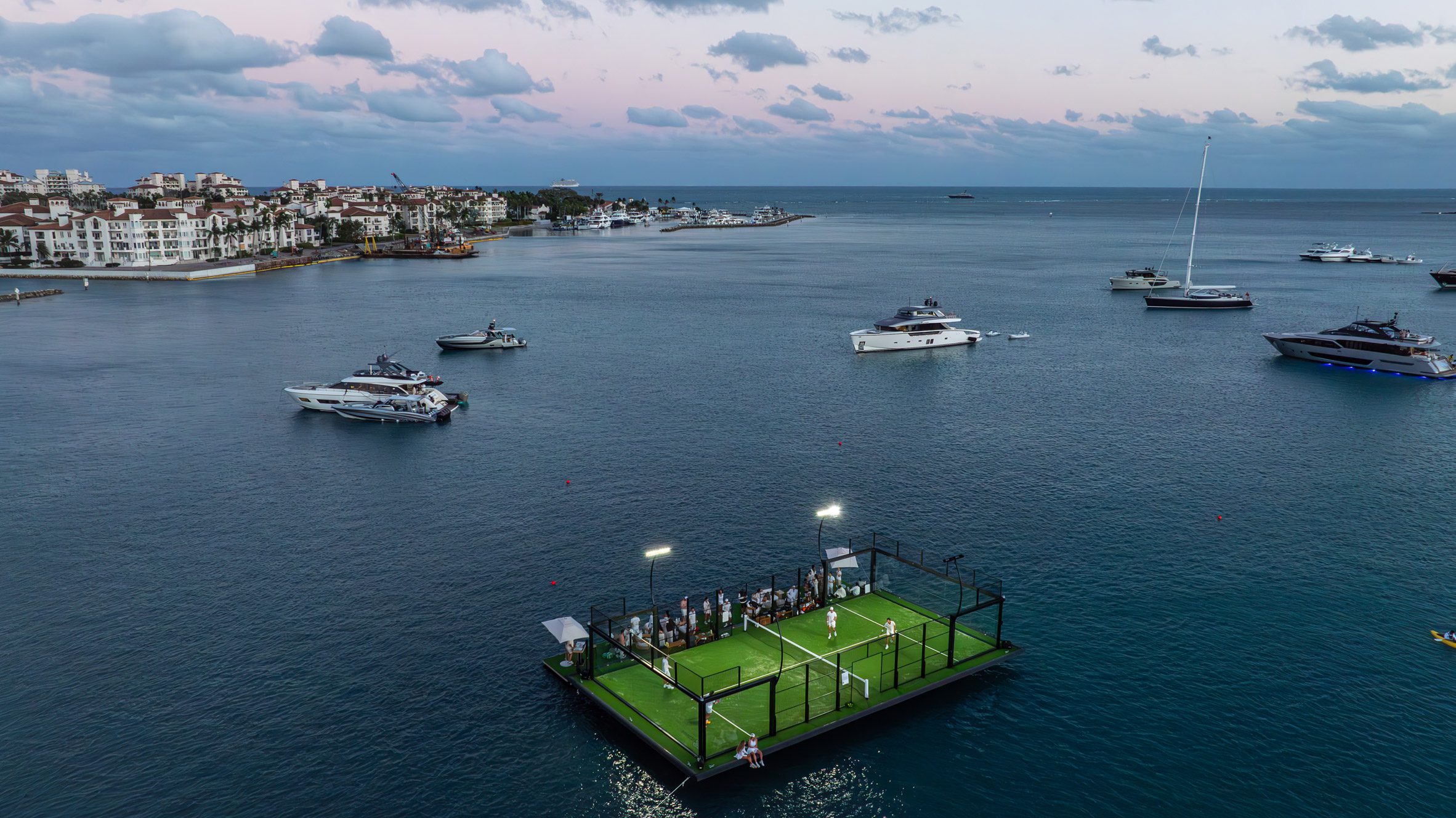 Floating padel court