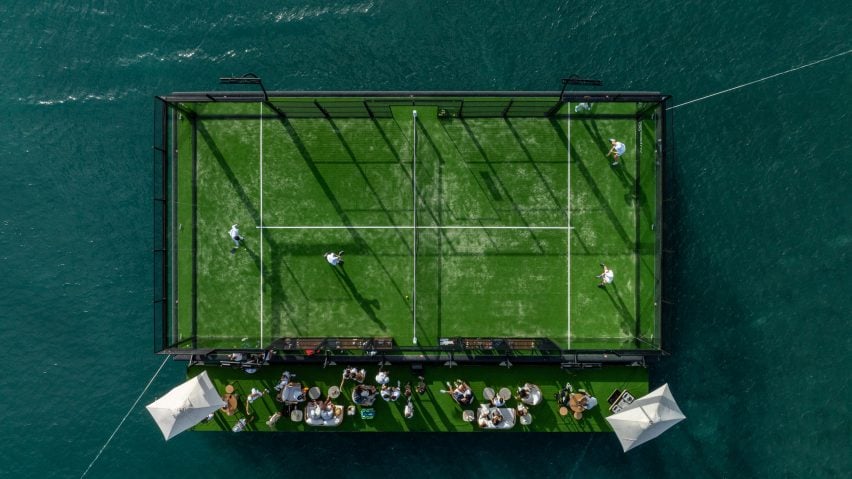 Floating padel court