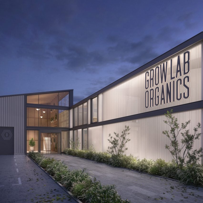 Render of GrowLab Organics cannabis facility by Mailen Design