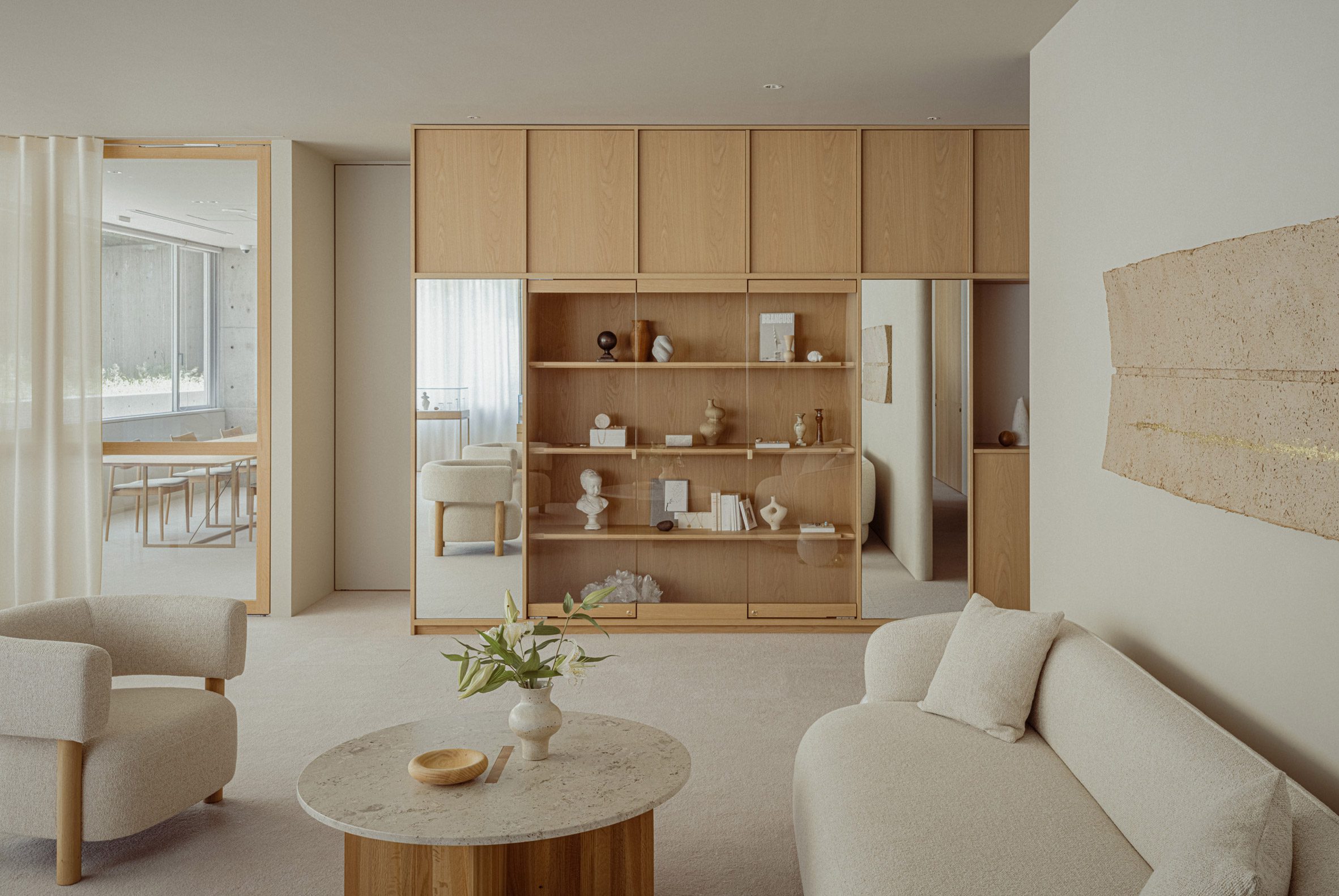 Seating space within Mariha Salon in Tokyo