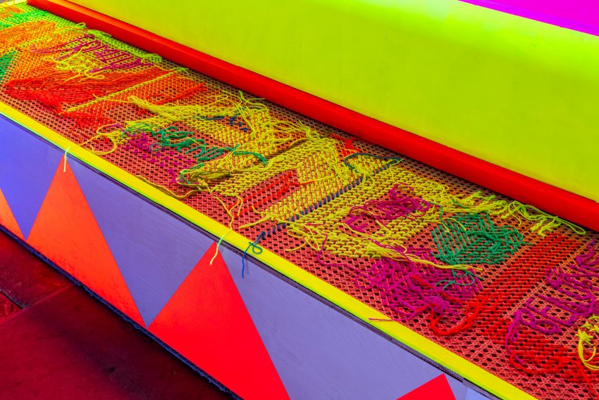 Stitchwork on sculpture by Morag Myerscough