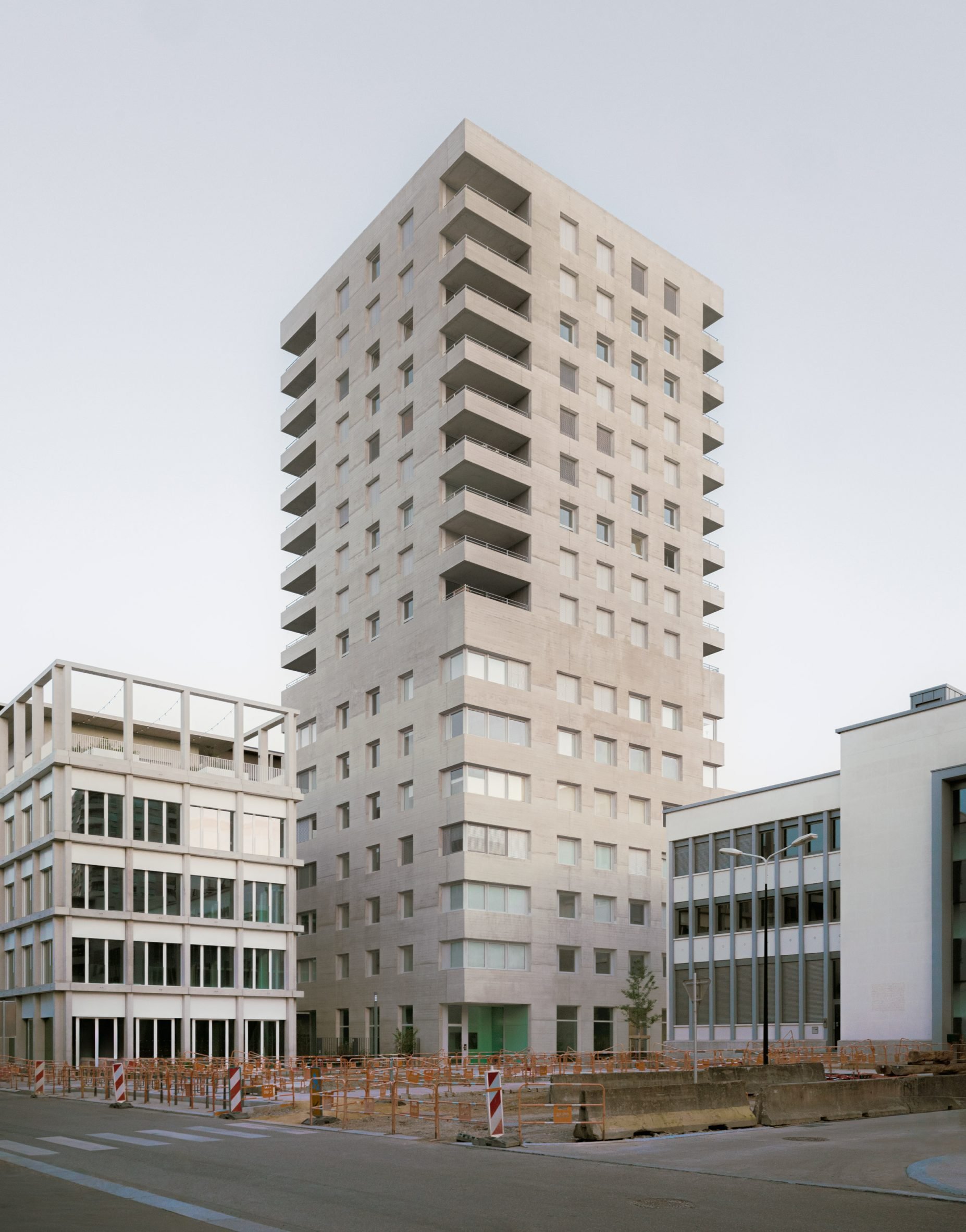 Concrete buildings in Lyon Confluence by David Chipperfield Architects