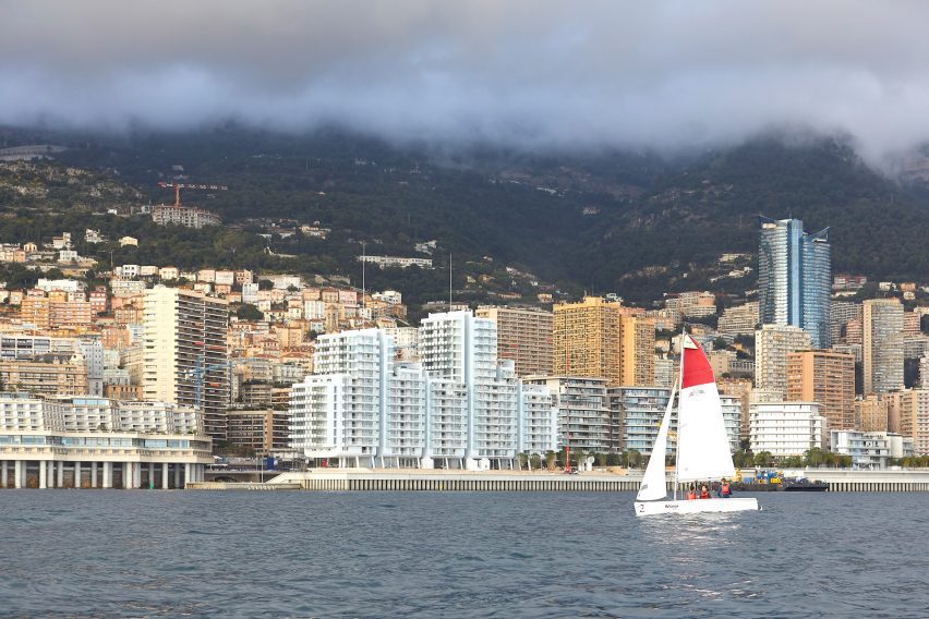 Distant view of Mareterra land extension in Monaco