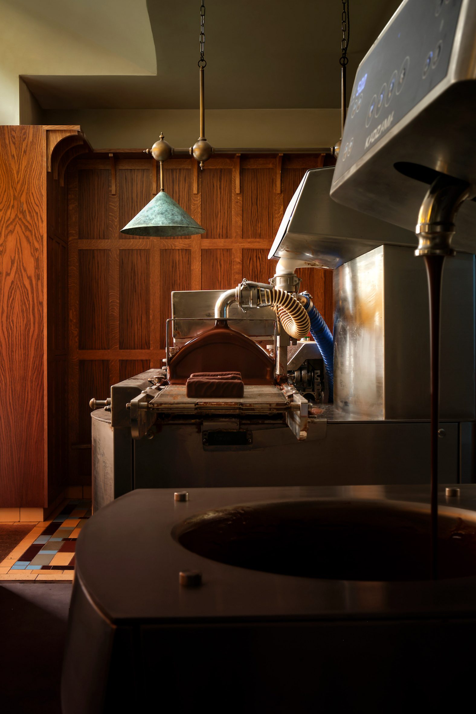 Machinery for making chocolate in Barnaby shop 