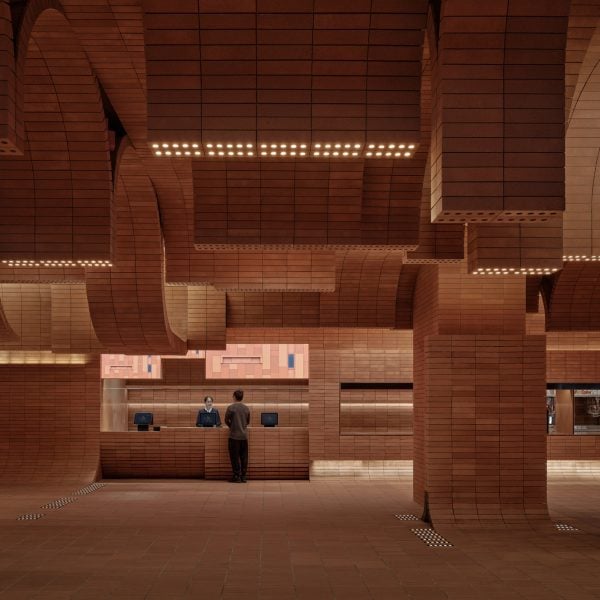 Curved brick protrusions fill Haikou Gaoxingli Insun Cinema