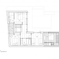 First floor plan Coach House by Open Practice Architecture and Kinder Design