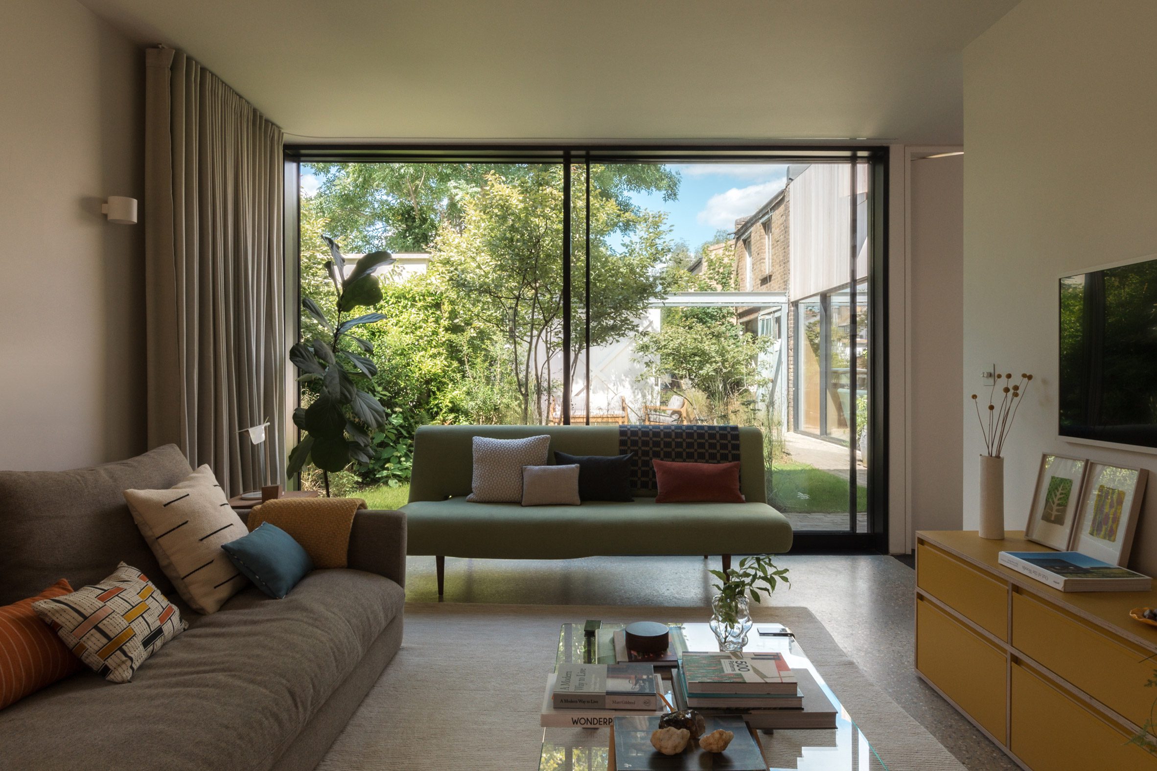 Living Room of East Dulwich Home by Open Practice Architecture and Kinder Design