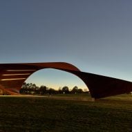 Twisting metal pavilion