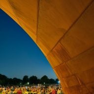 Twisting metal pavilion