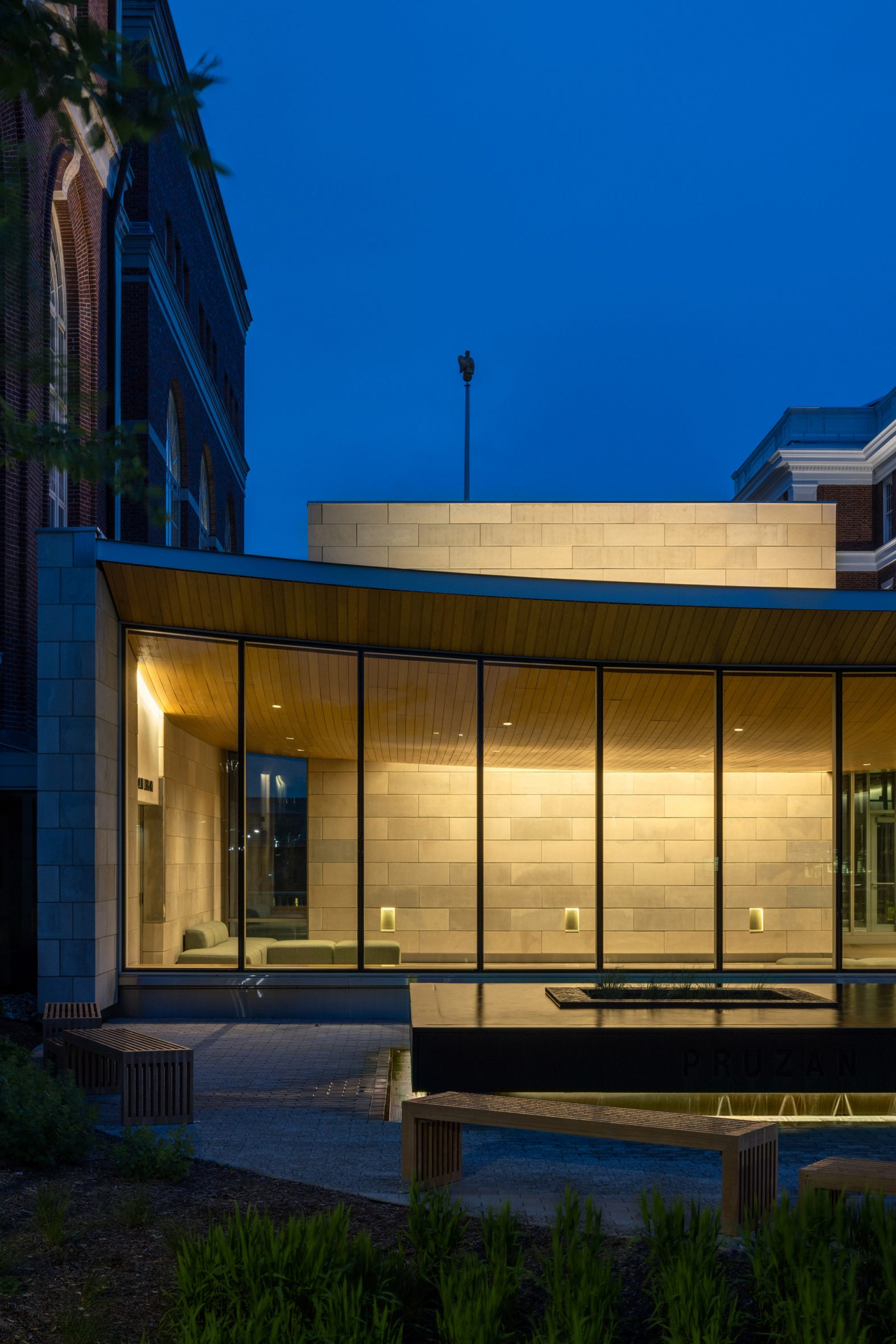 Water Feature Exterior Wesleyan University Art Gallery by Peterson Rich Office