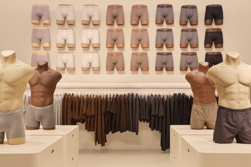 Mens underwear displayed on mannequins