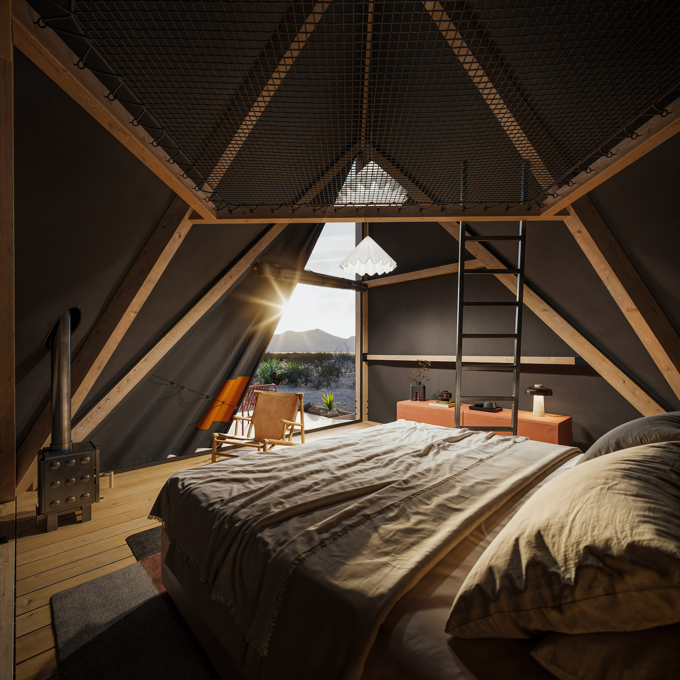 Interior of a tent by BIG and Nokken