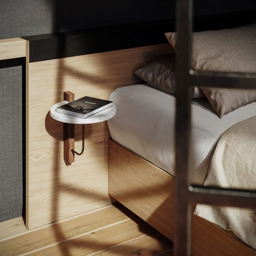 Wall-mounted bedside table