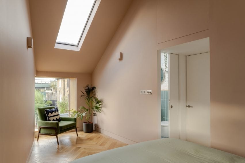 Bedroom interior within Rusty House by Studio on the Rye