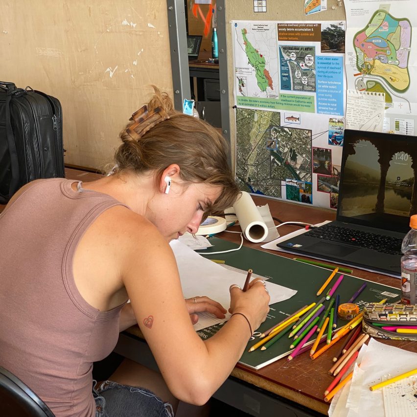 a student working at their desk
