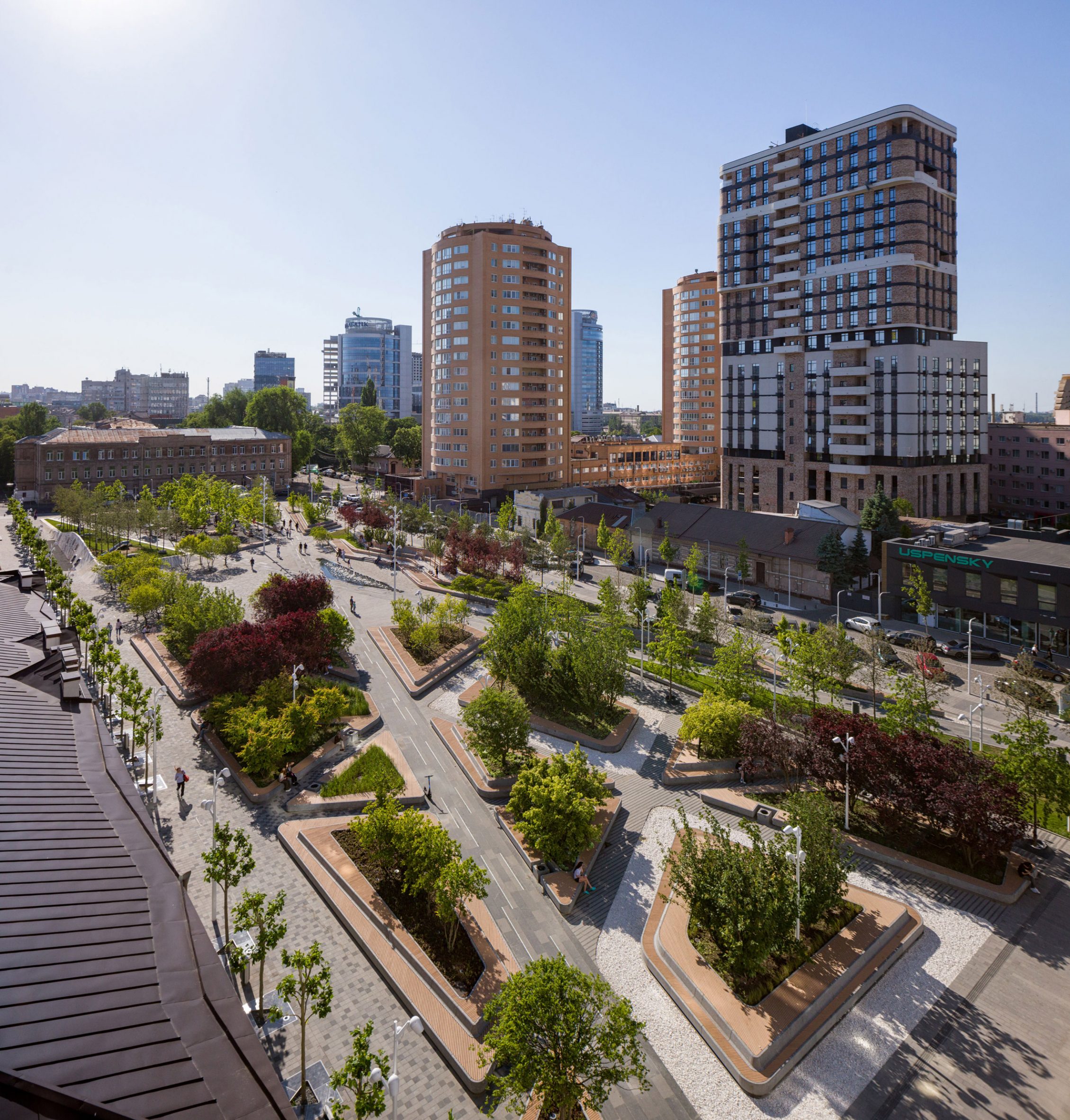 View of renovated public park by Dmytro Volyk and Ksenia Donetska