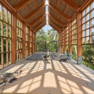 Construction images of India’s “first” mass timber residence by Architecture Discipline