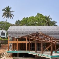 Construction images of India’s “first” mass timber residence by Architecture Discipline