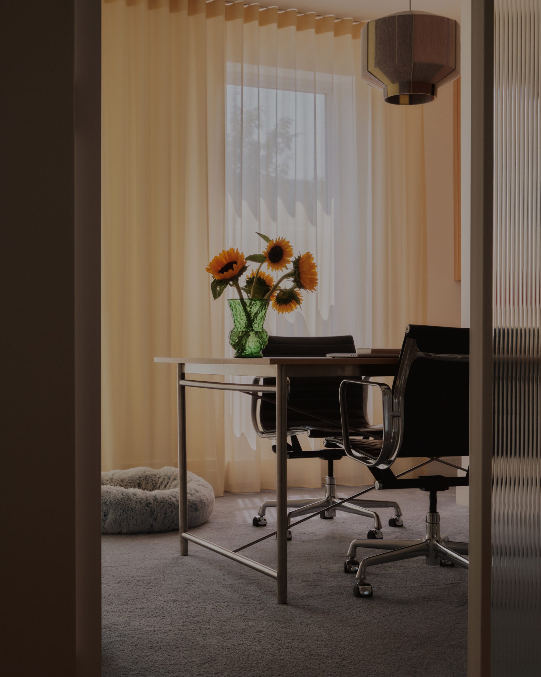 Curtains and chairs in Montreal office