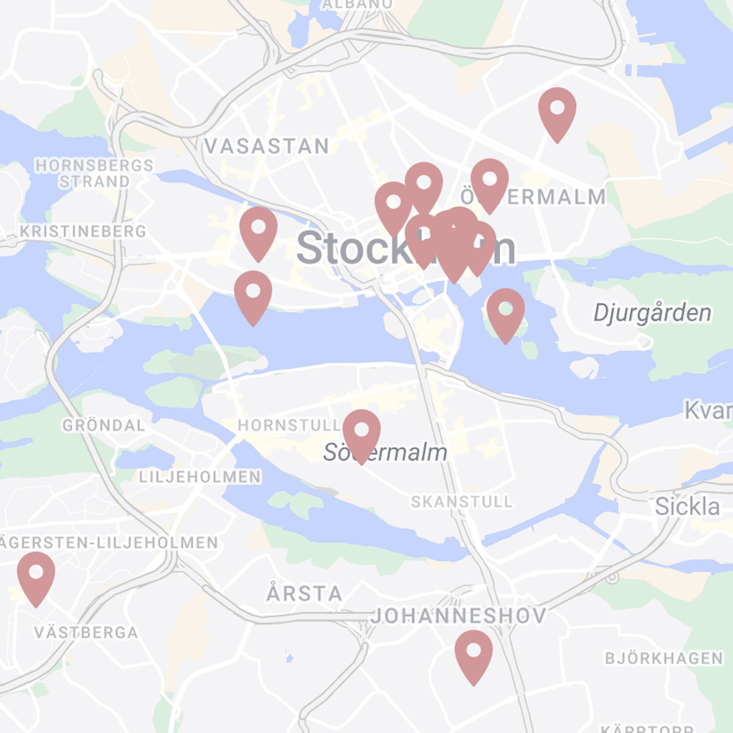 Graphic of Stockholm Design Week map