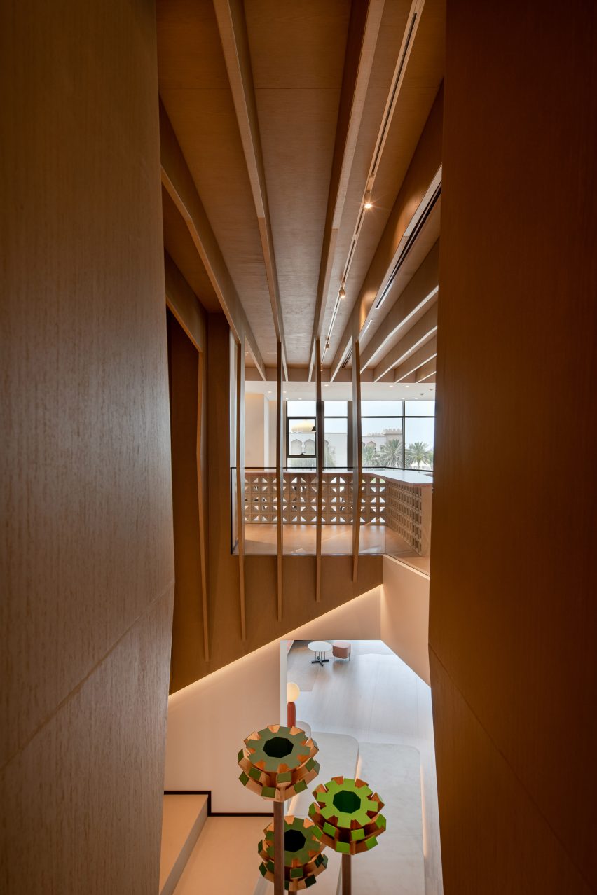 Wooden stairs in Ajman Ruler's Court