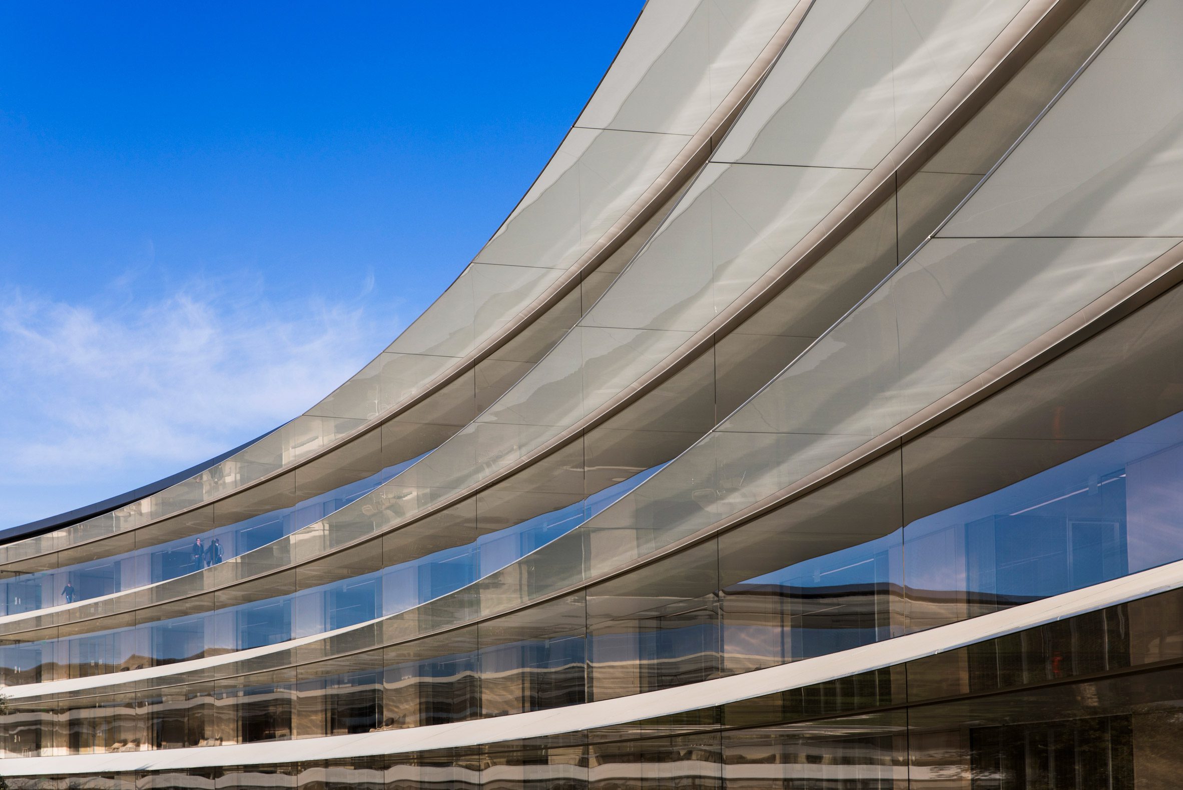 Curved glass walls