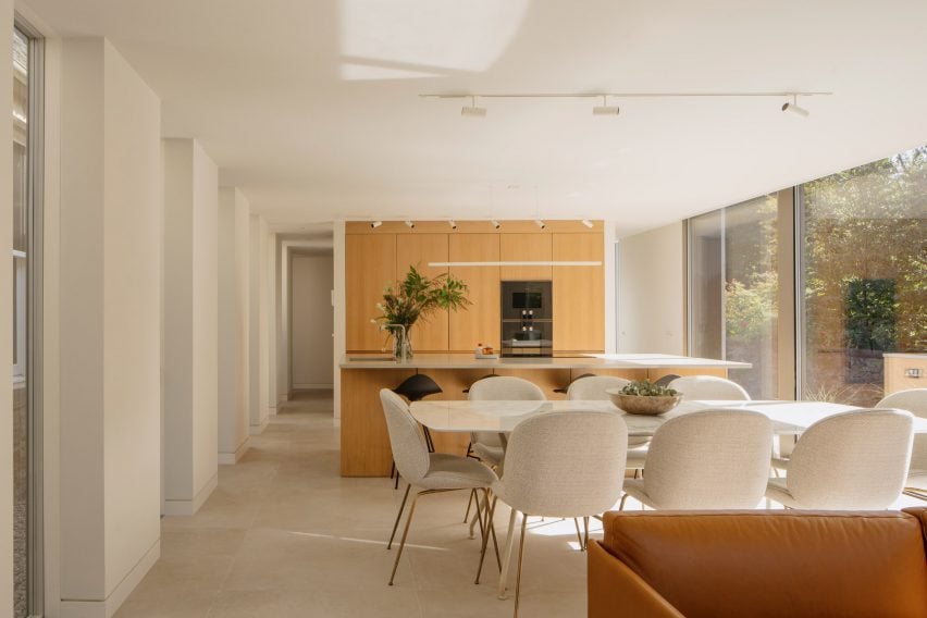 Dining space within Limestone House renovation