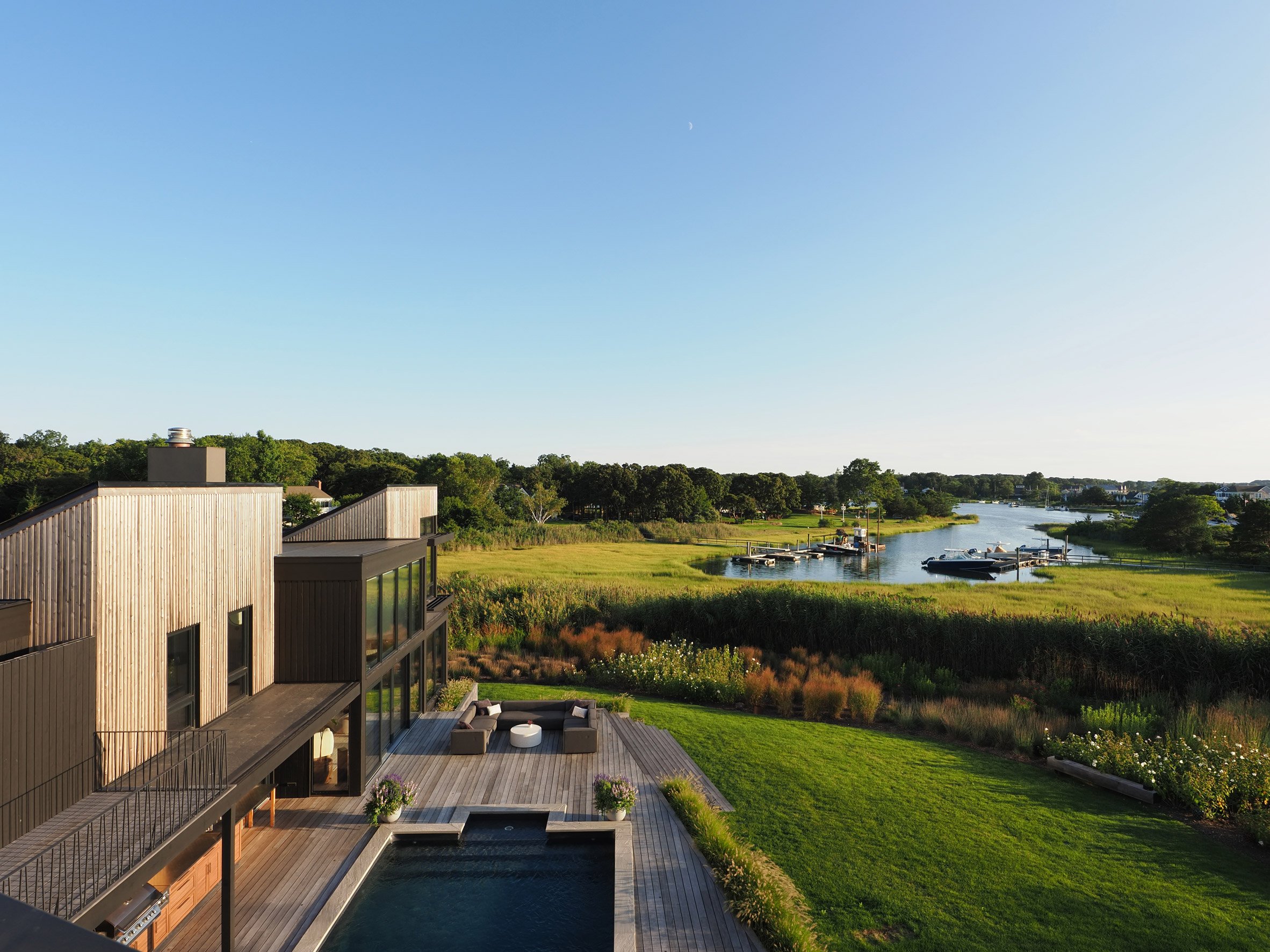 Exterior of Peconic Bay House by BarlisWedlick