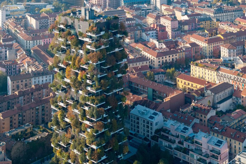 Tree-covered skyscraper