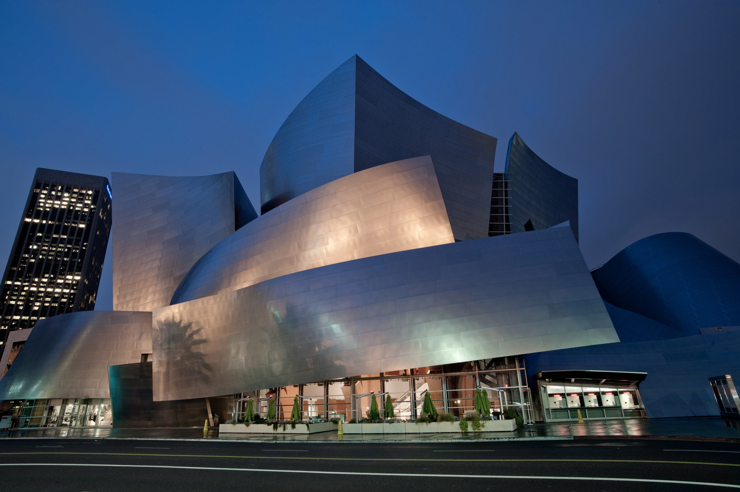 Walt Disney Concert Hall at night