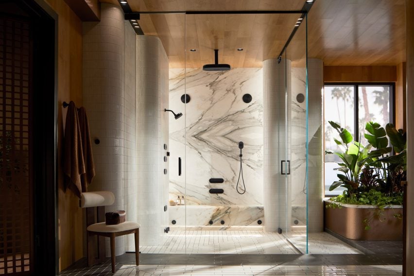 Shower featuring the Anthem+ Digital Showering System