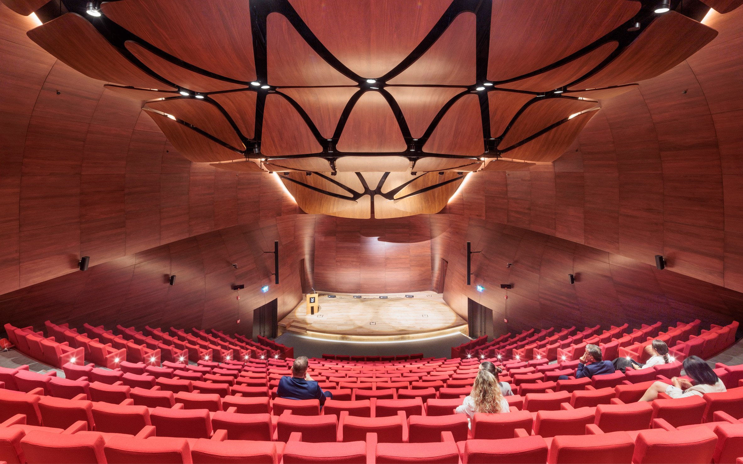 Auditorium interior within Ziraat Bank Headquarters by KPF