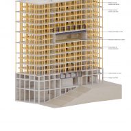 Axonometric structure Wood Up Tower by LAN