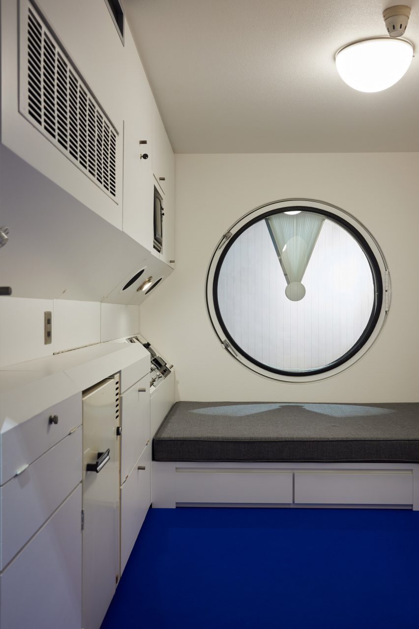 Round window in Nagaki Capsule Tower pod