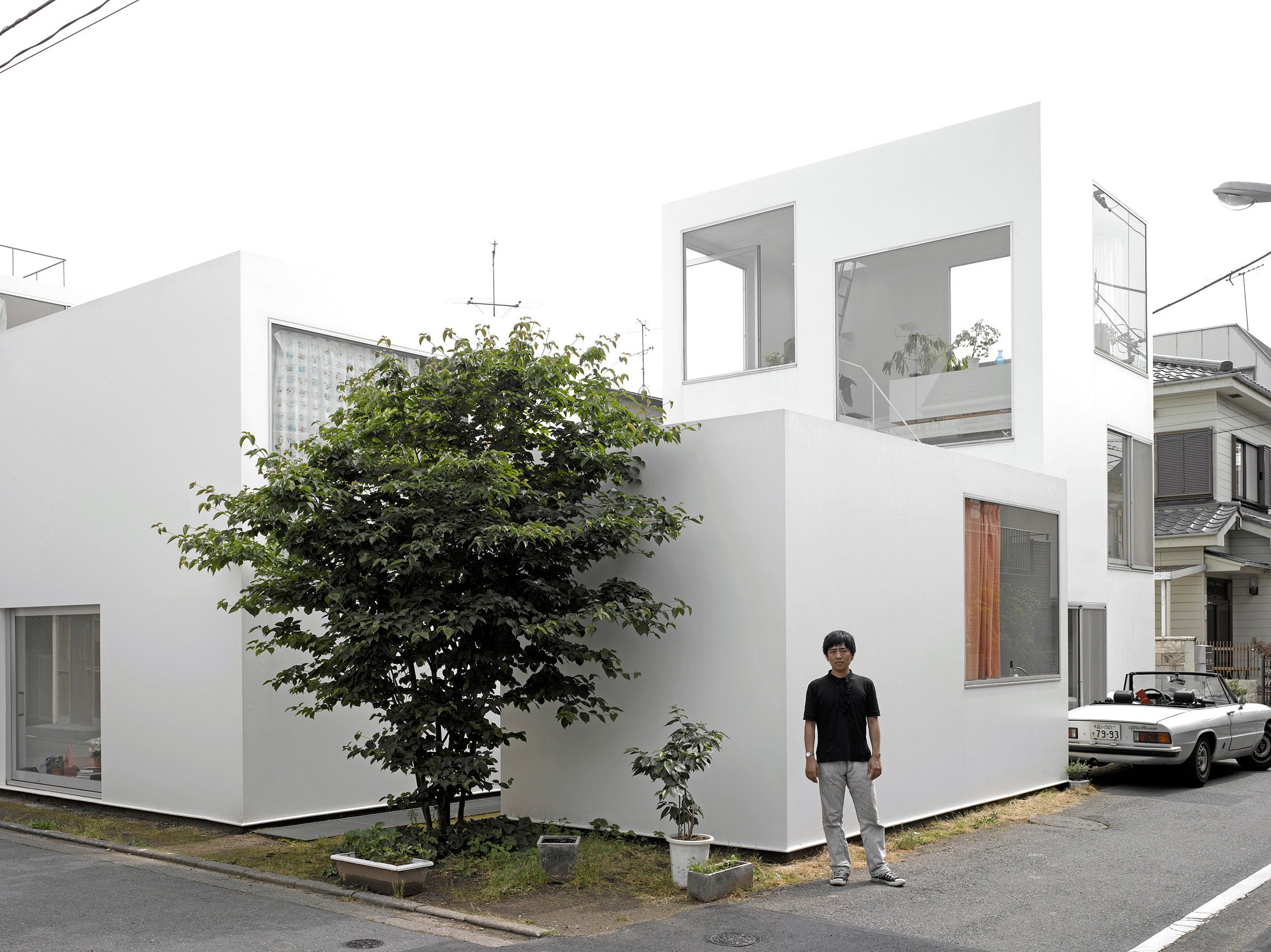 Yasuo Moriyama outside his home in Tokyo