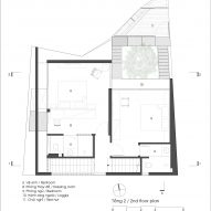 Second floor plan Kho Rèn House by M+TRO Studio